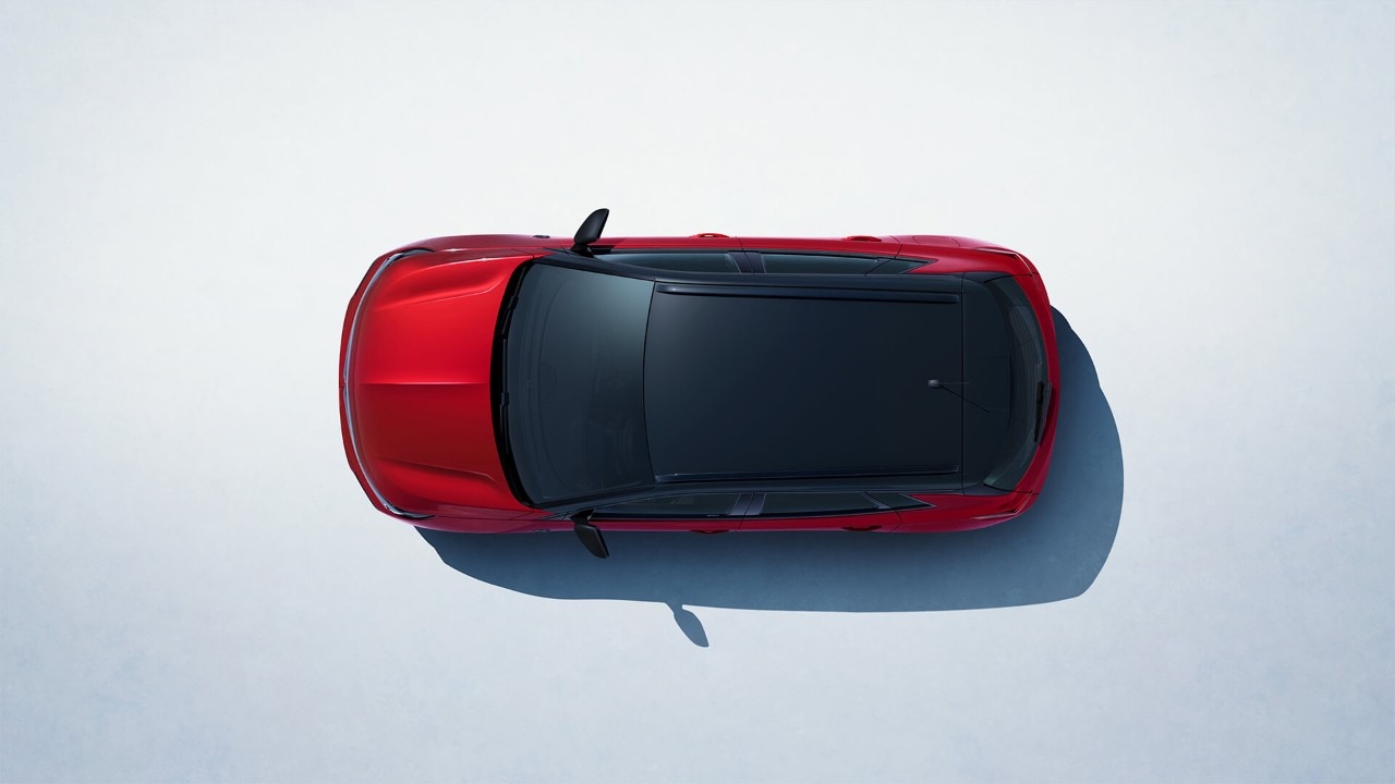 Vista aérea del exterior y el techo del Opel Grandland