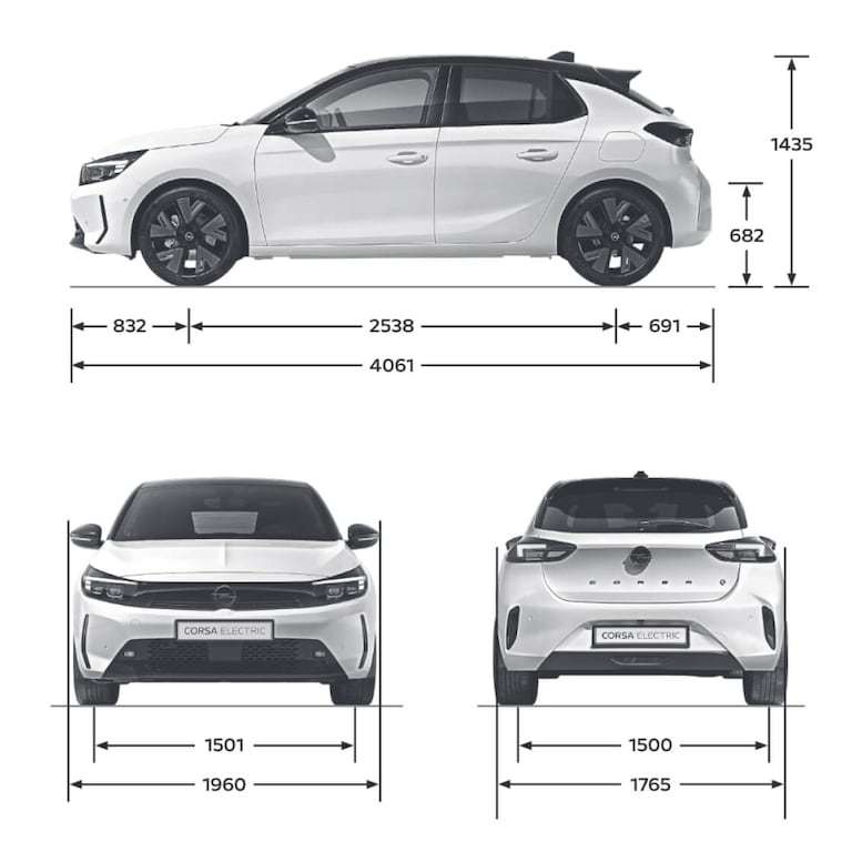 Breite Opel Corsa
